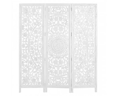 Jans 3 Panel Room Divider Screen Privacy Shoji Timber Wood Stand - White
