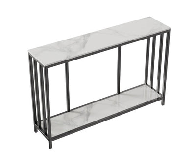 Interior Ave - Bronte Dual Layer Marble Stone Console - Marble & Black