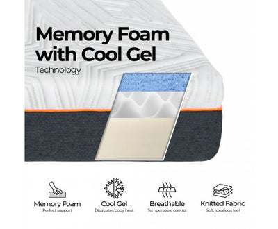 WhisperCool Gel Memory Foam King Single Mattress