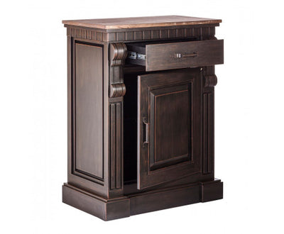 Iron Sideboard Buffet Cabinet with Drawer Storage and Wood Top