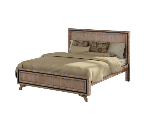 King Size Silver Brush Bed Frame in Acacia Wood Construction
