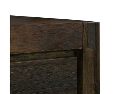 Coffee Table Solid Acacia Wood & Veneer 1 Drawers Storage Chocolate Colour