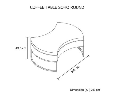 Coffee Table Soho Round Adjustable Table White Colour