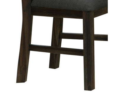 2x Wooden Frame Leatherette in Solid Wood Acacia & Veneer Dining Chairs in Chocolate Colour