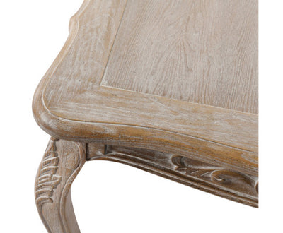 Dining Table Oak Wood Plywood Veneer White Washed Finish in Medium Size