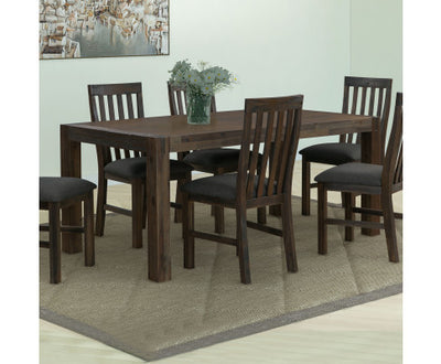 Dining Table 180cm Medium Size with Solid Acacia Wooden Base in Chocolate Colour