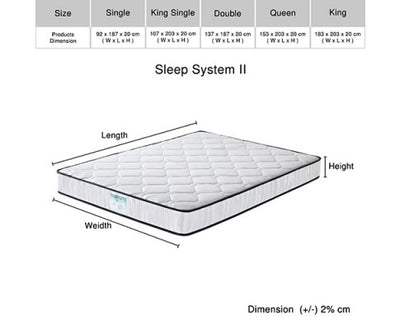 Sleep System II Mattress Pocket Spring Medium Firm King Size
