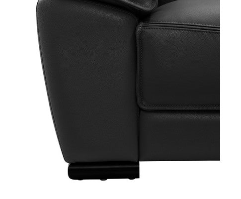 Lounge Set Luxurious 7 Seater Bonded Leather Corner Sofa Living Room Couch in Black with Chaise