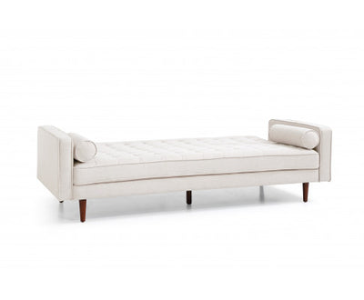 Sofa Bed 3 Seater Button Tufted Lounge Set for Living Room Couch in Fabric Beige Colour