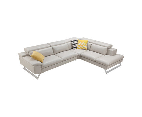 5 Seater Lounge Cream Colour Leatherette Corner Sofa Couch with Chaise
