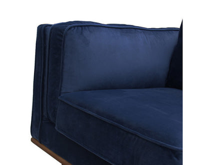 3 Seater Sofa Soft Blue in Soft Blue Velvet Fabric Lounge Set for Living Room Couch with Wooden Frame