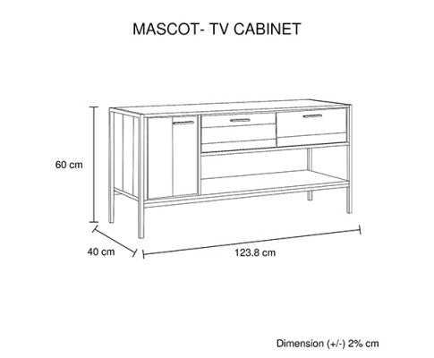Mascot TV Cabinet Entertainment Storage Unit Oak Colour