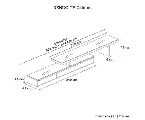 TV Cabinet-Rendo Entertainment Storag TV Unit White Colour