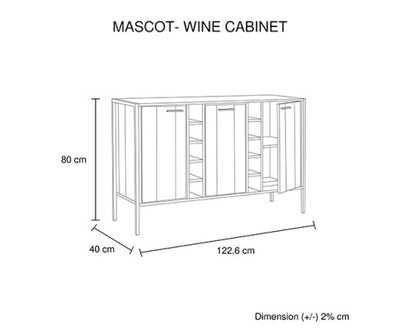 Mascot Wine Cabinet Oak Colour