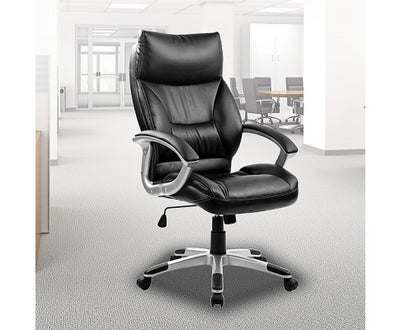 PU Leather Office Chair Executive Padded Black