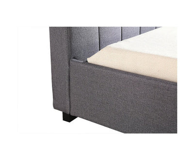 King Single Linen Fabric Deluxe Bed Frame Grey