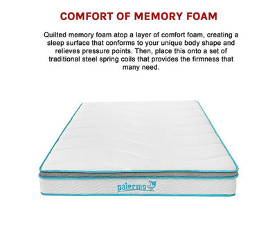 Palermo Double 20cm Memory Foam and Innerspring Hybrid Mattress