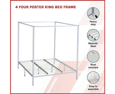 4 Four Poster King Bed Frame