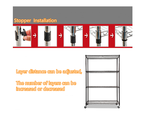 Modular Wire Storage Shelf 1200 x 600 x 1800mm Steel Shelving