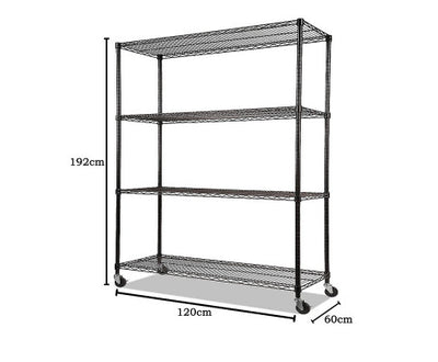 Modular Wire Storage Shelf 1200 x 600 x 1800mm Steel Shelving