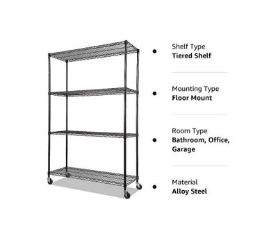 Modular Wire Storage Shelf 1500 x 350 x 1800mm Steel Shelving