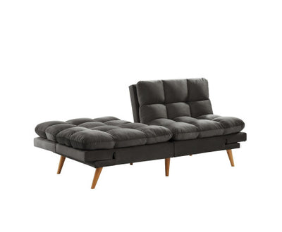 Alexa 3 Seater Velvet Sofa Bed Futon Charcoal