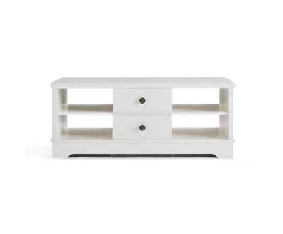 Margaux White Coastal Style Coffee Table with Drawers