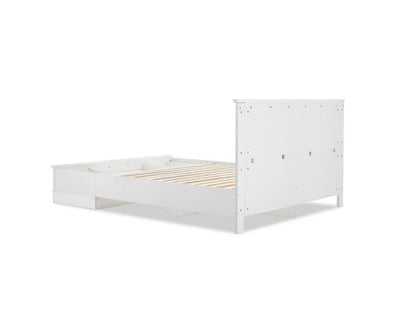 Margaux White Coastal Lifestyle Bedframe with Storage Drawers Double