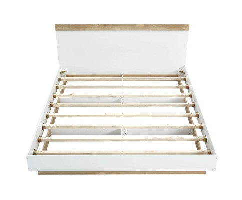 Aiden Industrial Contemporary White Oak Bed Frame King Size