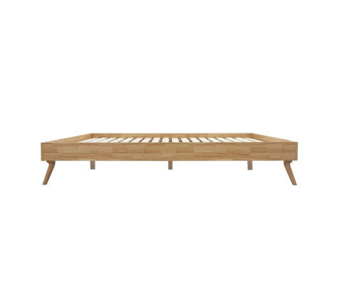 Natural Oak Ensemble Bed Frame Wooden Slat Double
