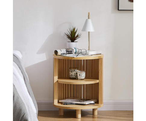 Henley Round Wooden Bedside Table