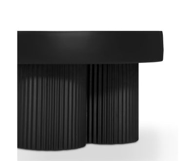 Maya Ribbed Black Coffee Table