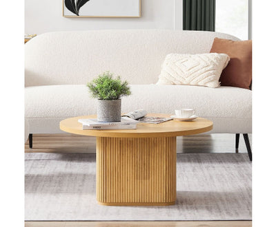 Kate Round Column Coffee Table in Natural