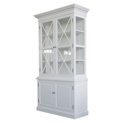 French Double-Door Sideboard & Hutch White