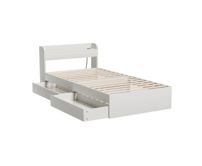 Artiss Bed Frame Single Size Mattress Base wtih Charging Ports 2 Storage Drawers