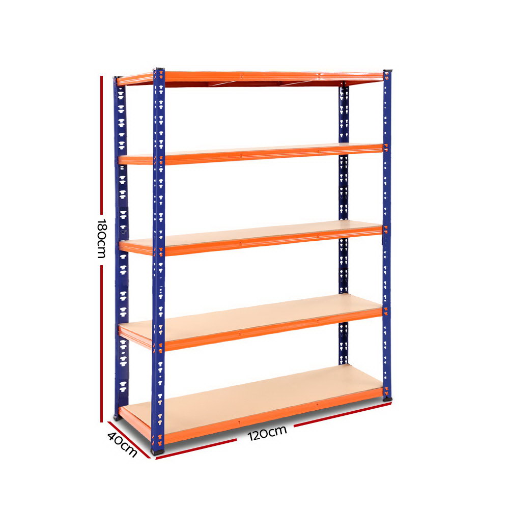 Giantz 1.2M Warehouse Racking Shelving Storage Shelf Garage Shelves Rack Steel Blue and Orange