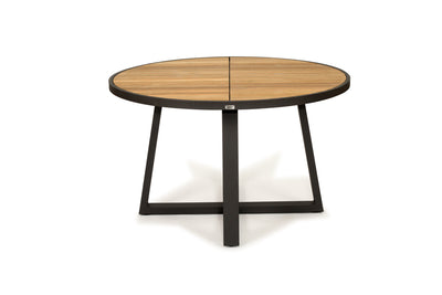 Waterman Outdoor Round Dining Table - 1.25m - Asteroid Black (charcoal) Powder Coated Legs