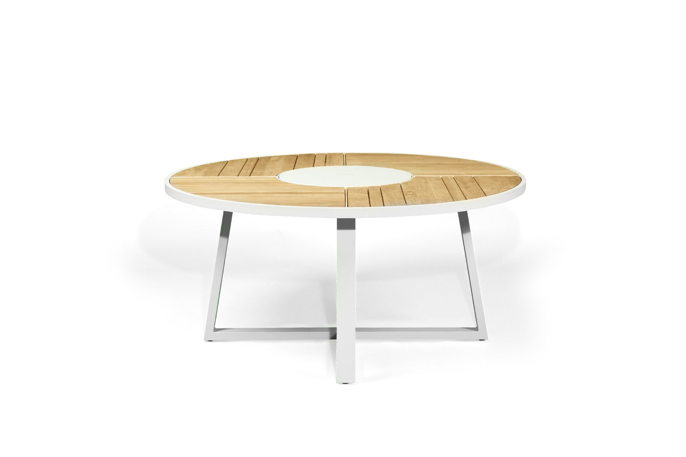 Waterman Outdoor Round Dining Table - 1.9m - White Pearl Powder Coated Legs