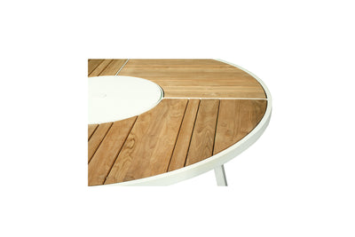 Waterman Outdoor Round Dining Table - 1.9m - White Pearl Powder Coated Legs