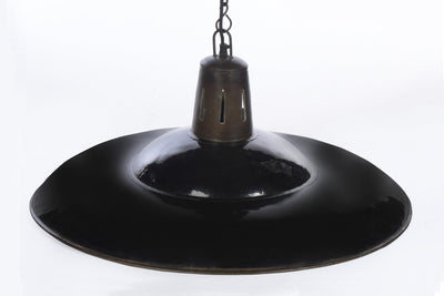 Zetland Large - Old Black - Enamelled Iron Dish Pendant Light - House of Isabella AU