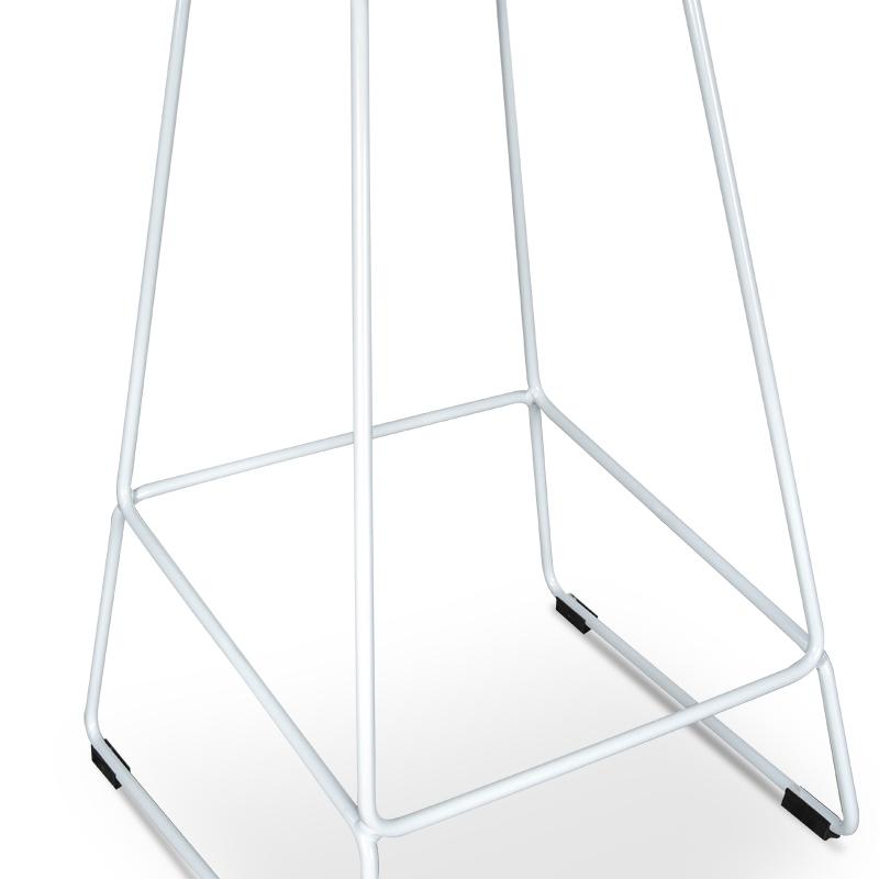 65cm Bar Stool - white Seat With white metal Frame