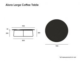 Alora Coffee Table -Black - Walnut - Large
