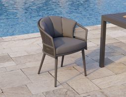 Avila Dining Chair - Charcoal - Dark Grey Cushion
