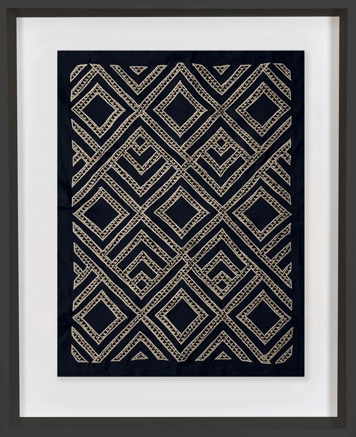 Shoowa Textile Black Artwork 67 x 85 cm