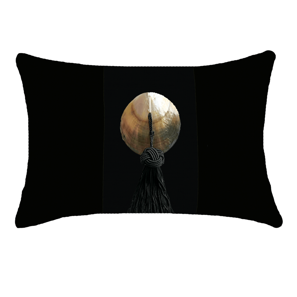Outdoor Tassel Black Shell Lumber Cushion 35 x 53 cm