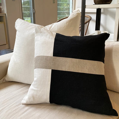 Linen Modern Heather Stripe Lounge Cushion 55 x 55cm