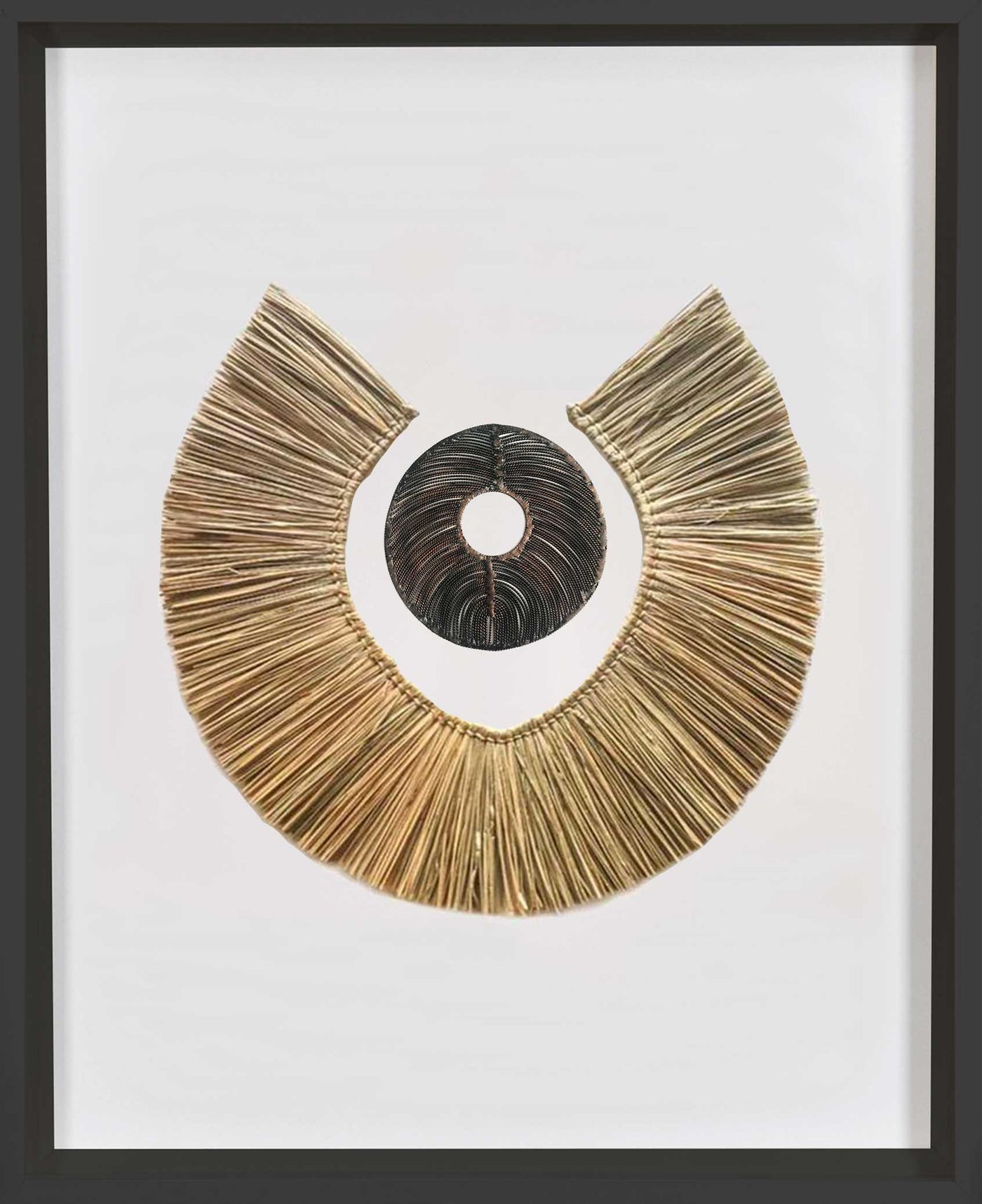 African Disc Copper & Grass Ring Artwork 67 x 85 cm