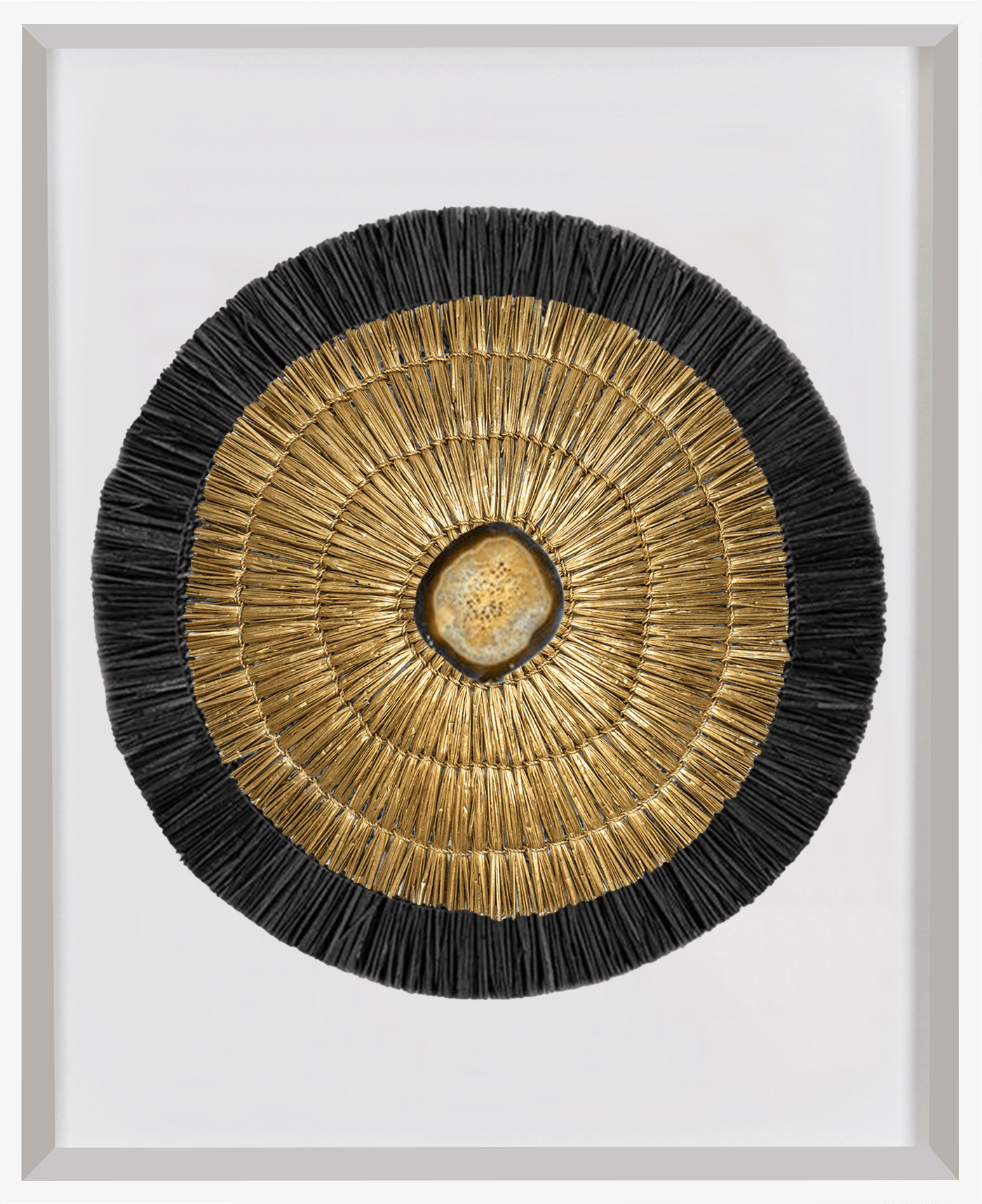 Agate Grass Mat Gold & Black on White Artwork 67 x 85 cm