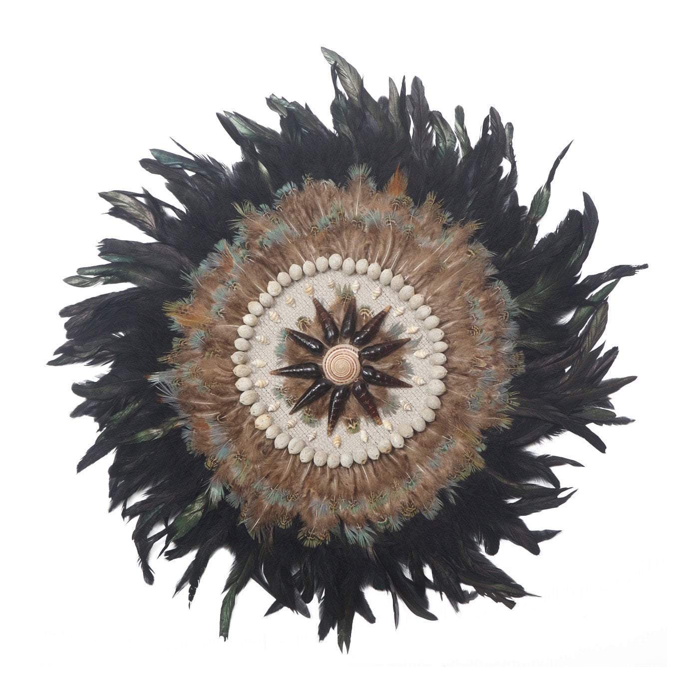 African Feather Tropical Black Artwork 67cm x 85cm