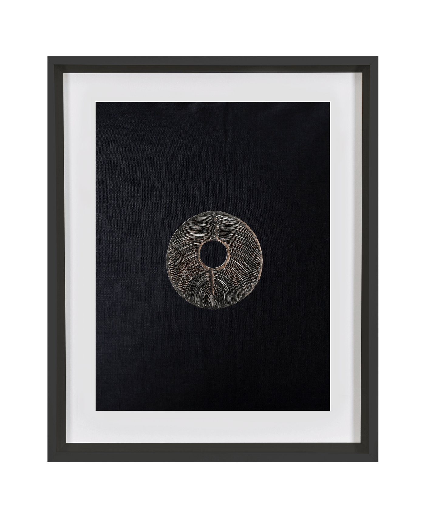 Disc Copper on Black Artwork 40 x 50 cm